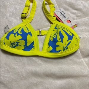 Masjid Floral Yellow and Blue Bikini Top#4